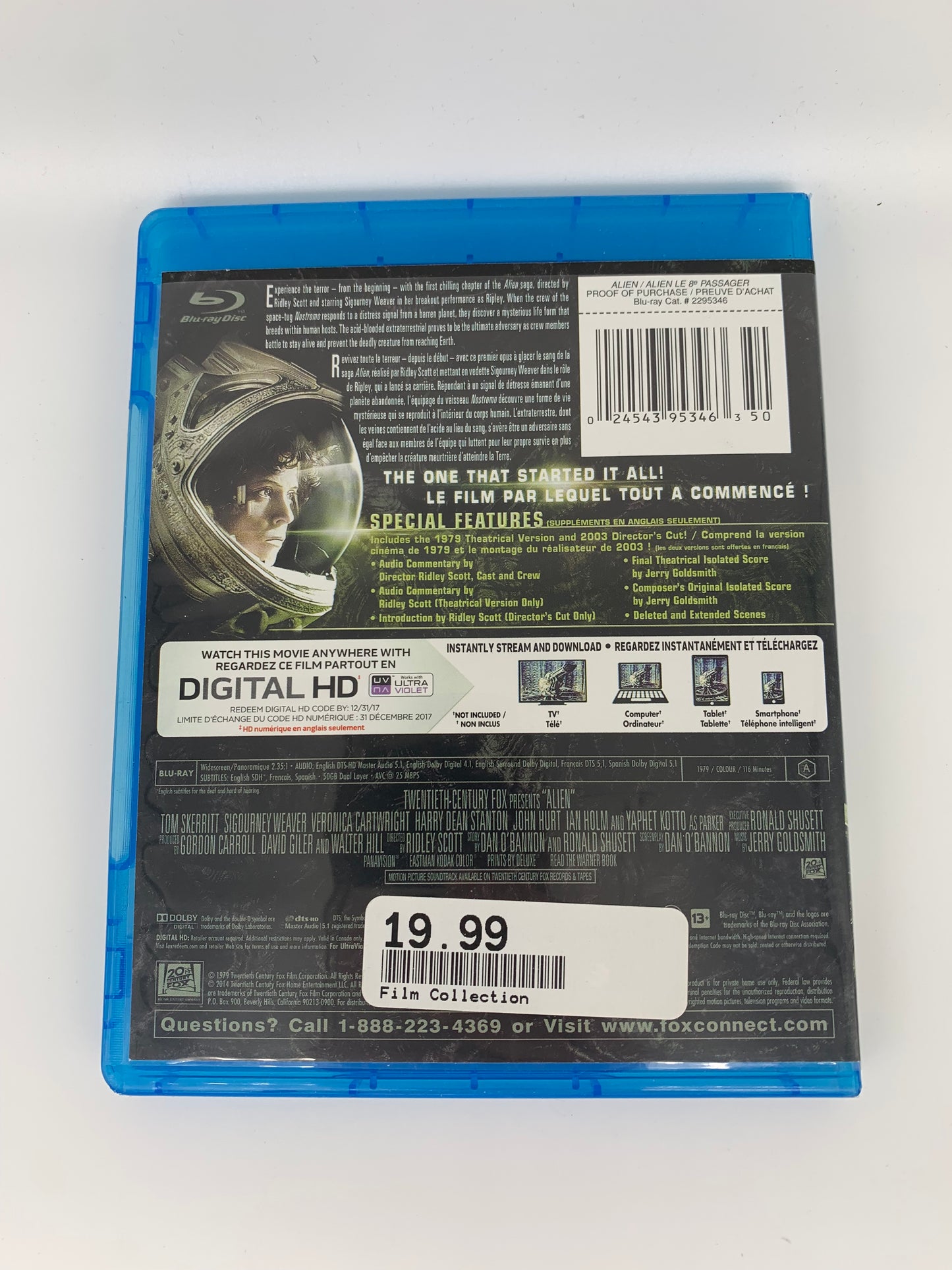 FiLM BLU-RAY | ALiEN LE 8E PASSAGER