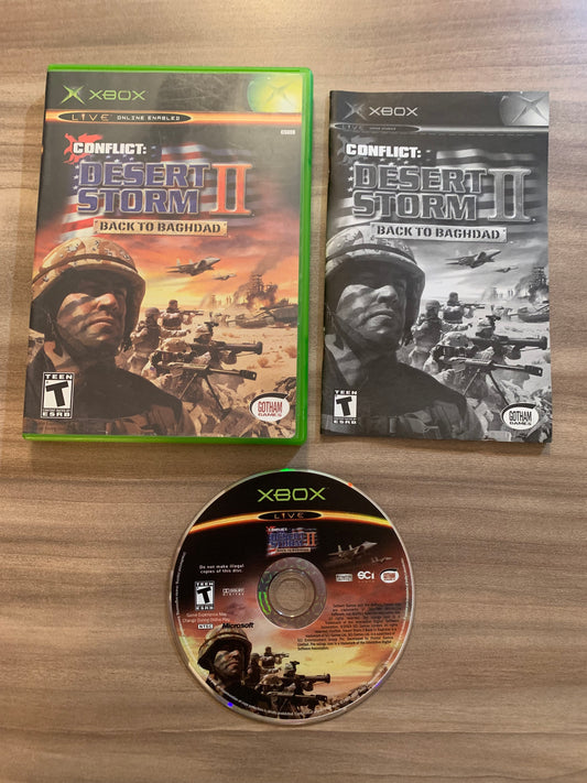 PiXEL-RETRO.COM : MICROSOFT XBOX COMPLETE CIB BOX MANUAL GAME NTSC CONFLICT : DESERT STORM II BACK TO BAGHDAD