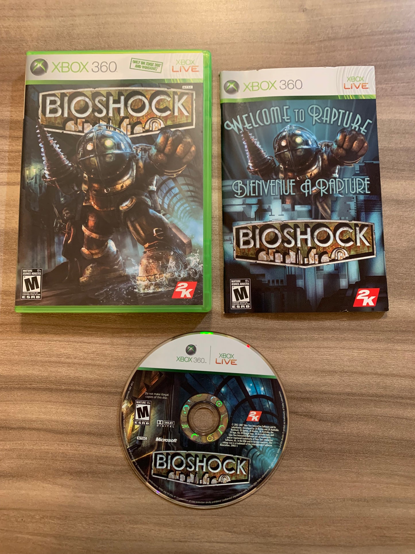 PiXEL-RETRO.COM : MICROSOFT XBOX 360 COMPLETE CIB BOX MANUAL GAME NTSC BIOSHOCK