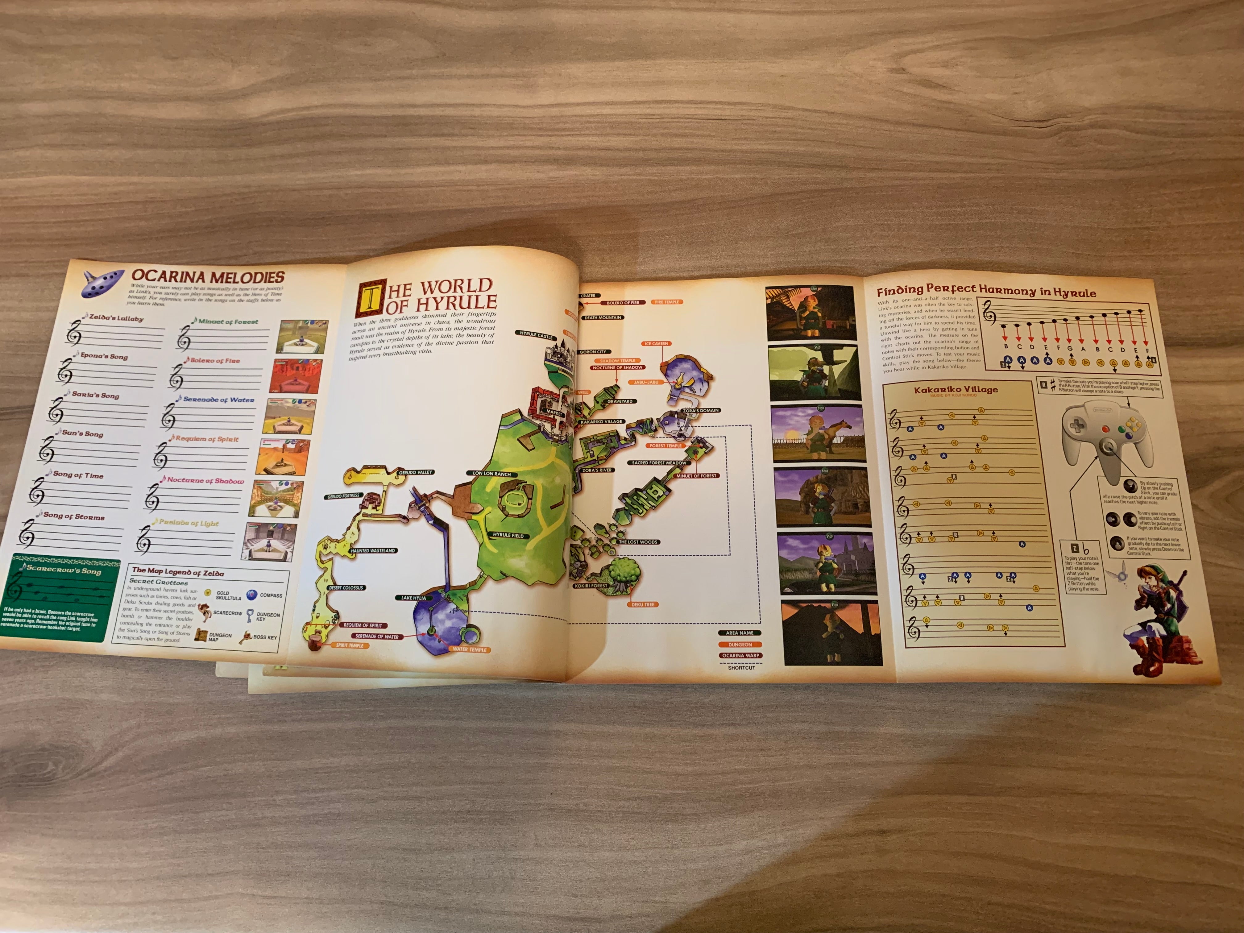 Legend of Zelda Ocarina of factory Time Official Nintendo Players Guide N64 with Map