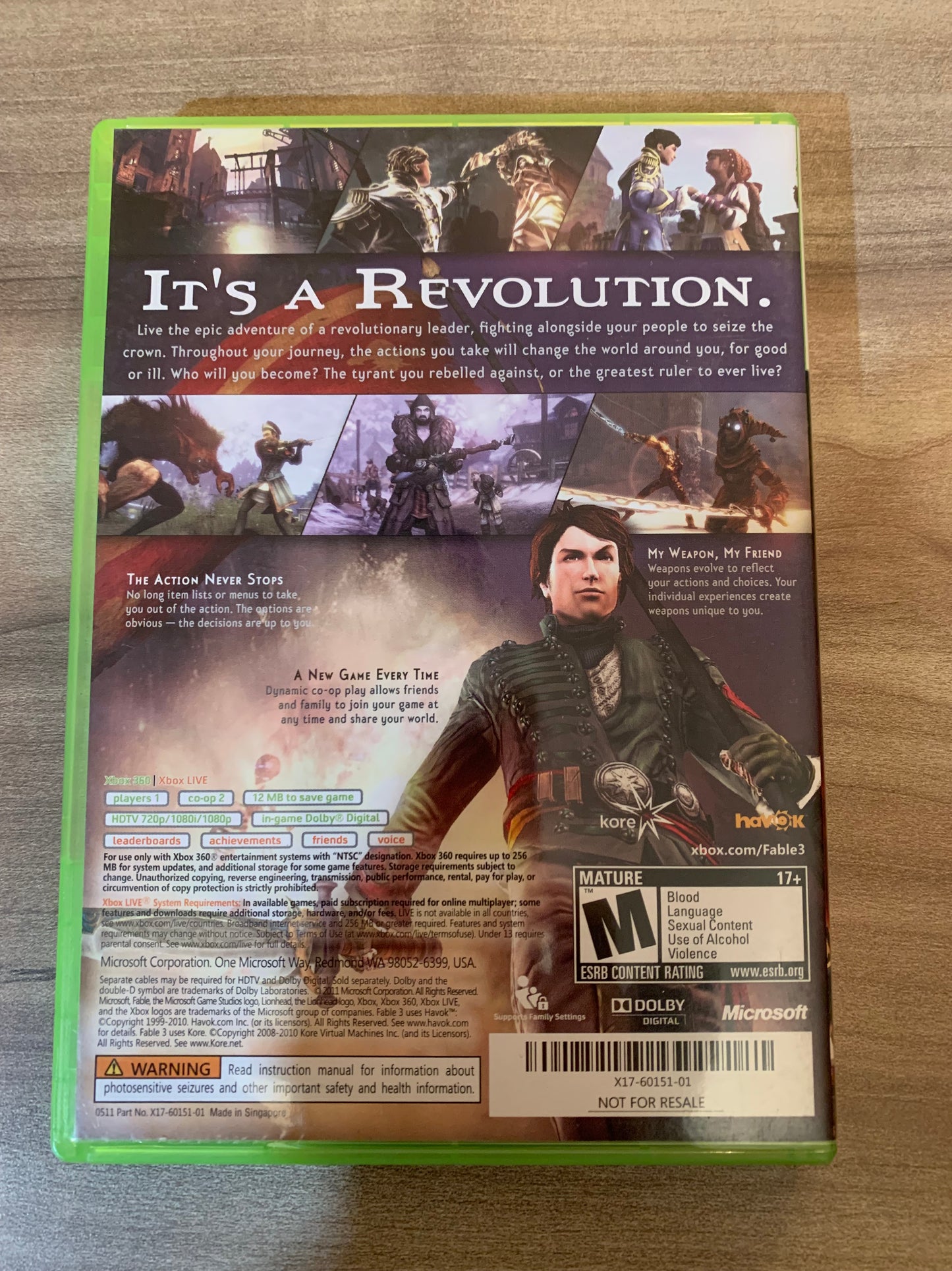 MiCROSOFT XBOX 360 | FABLE III | NOT FOR RESALE