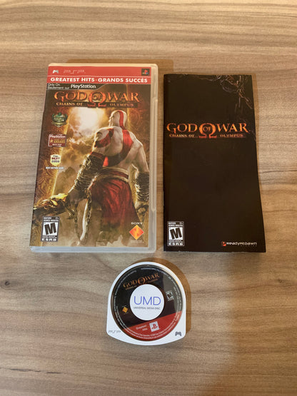 PiXEL-RETRO.COM : SONY PLAYSTATION PORTABLE (PSP) COMPLET CIB BOX MANUAL GAME NTSC GOD OF WAR CHAINS OF OLYMPUS