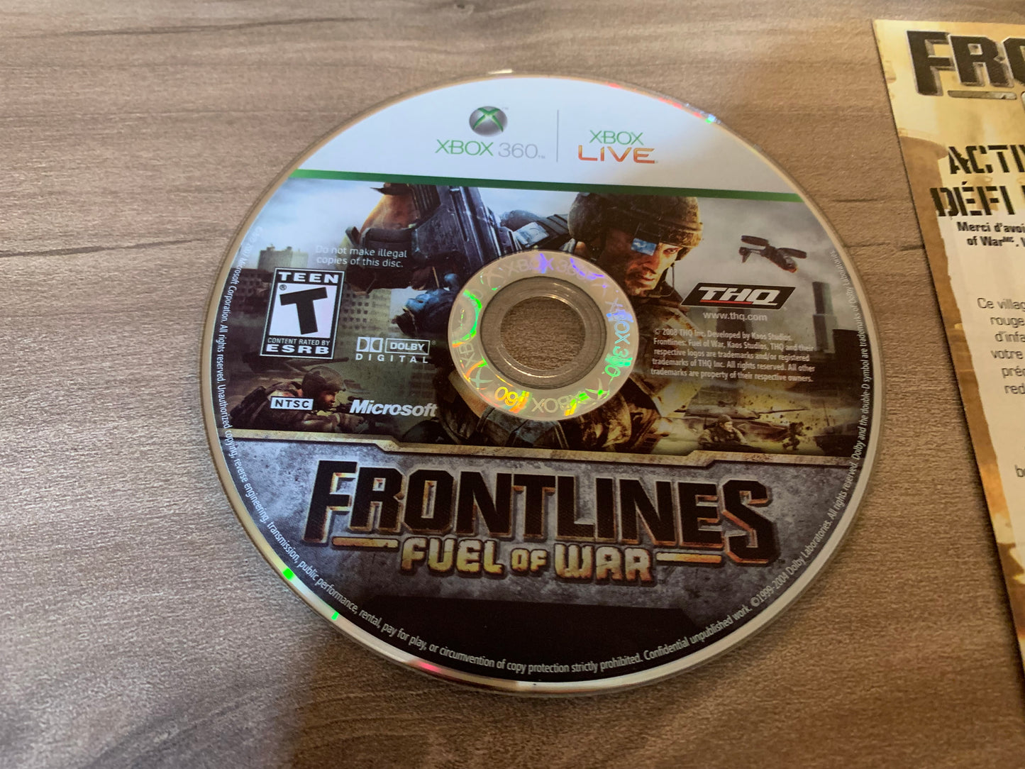 MiCROSOFT XBOX 360 | FRONTLiNES FUEL OF WAR