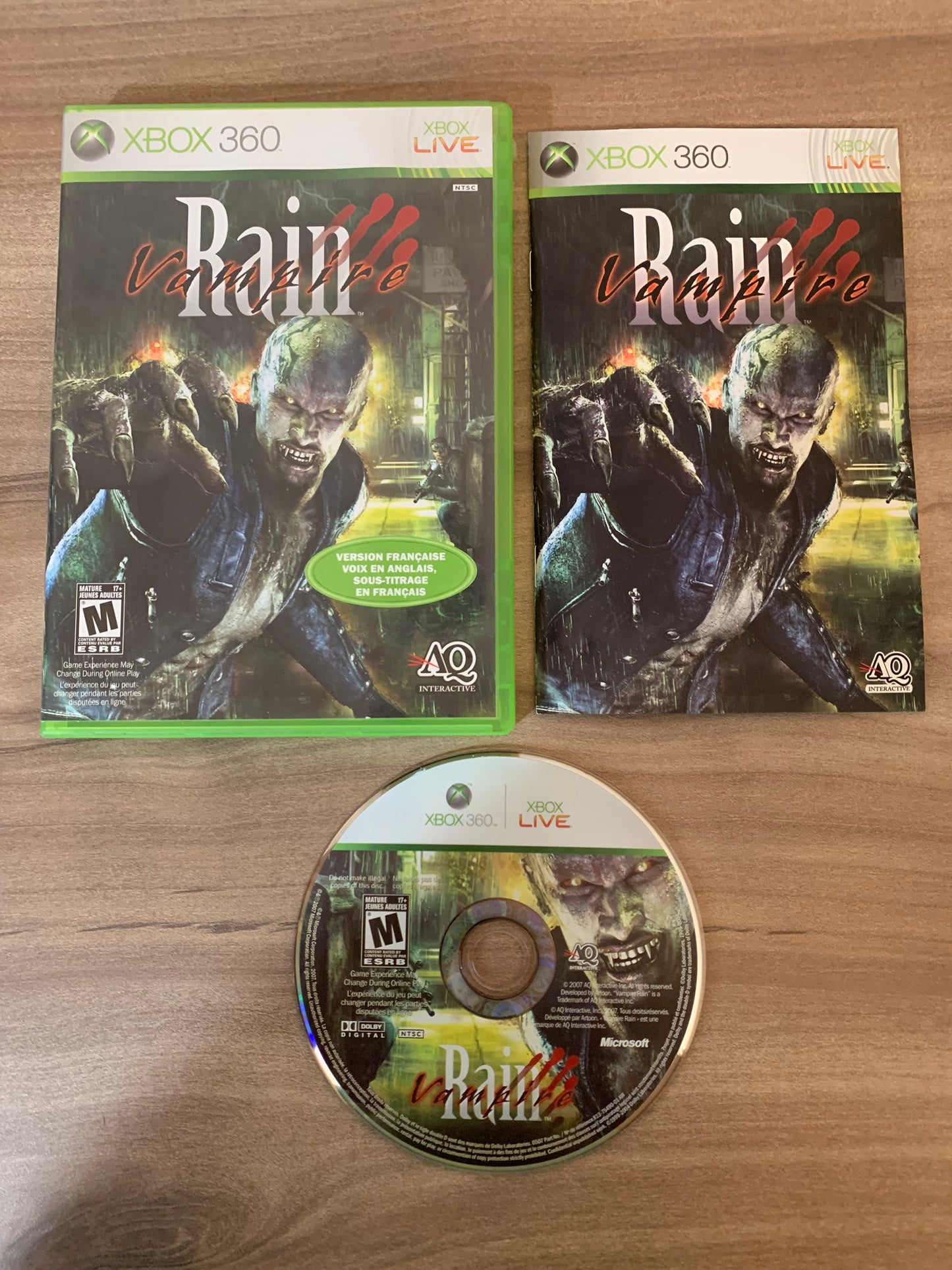 PiXEL-RETRO.COM : MICROSOFT XBOX 360 COMPLETE CIB BOX MANUAL GAME NTSC VAMPIRE RAIN